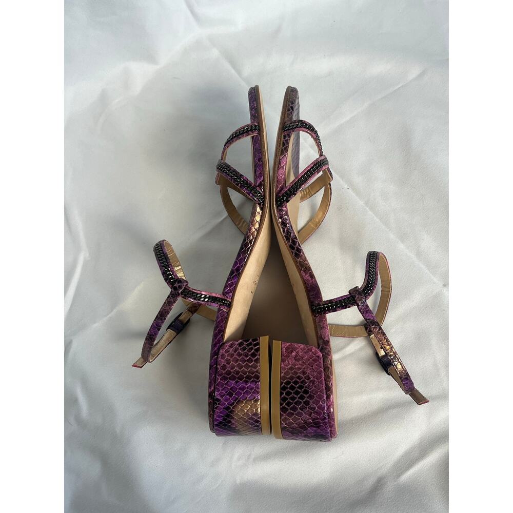 Stuart Weitzman Strappy Purple Python Sandals - image 3